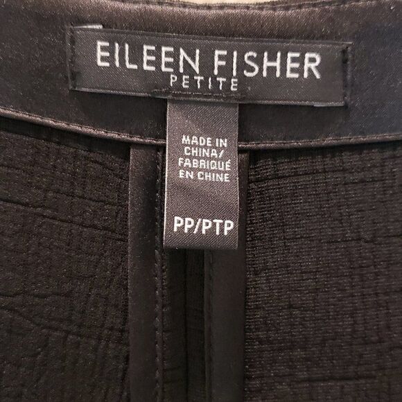 Eileen Fisher Silk Blend V-Neck Black Wrap Top Size PP/PTP - Picture 9 of 11